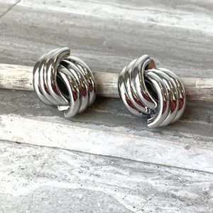 NEW~ Anthropologie Shashi "Grace" Silver Knot Earrings